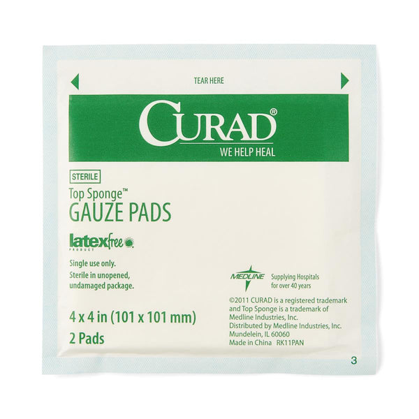 CURAD Sterile Post-Op Top Sponges Gauze Pads, 4" x 4", 1/BX  (CUR21442Z) Box of 1