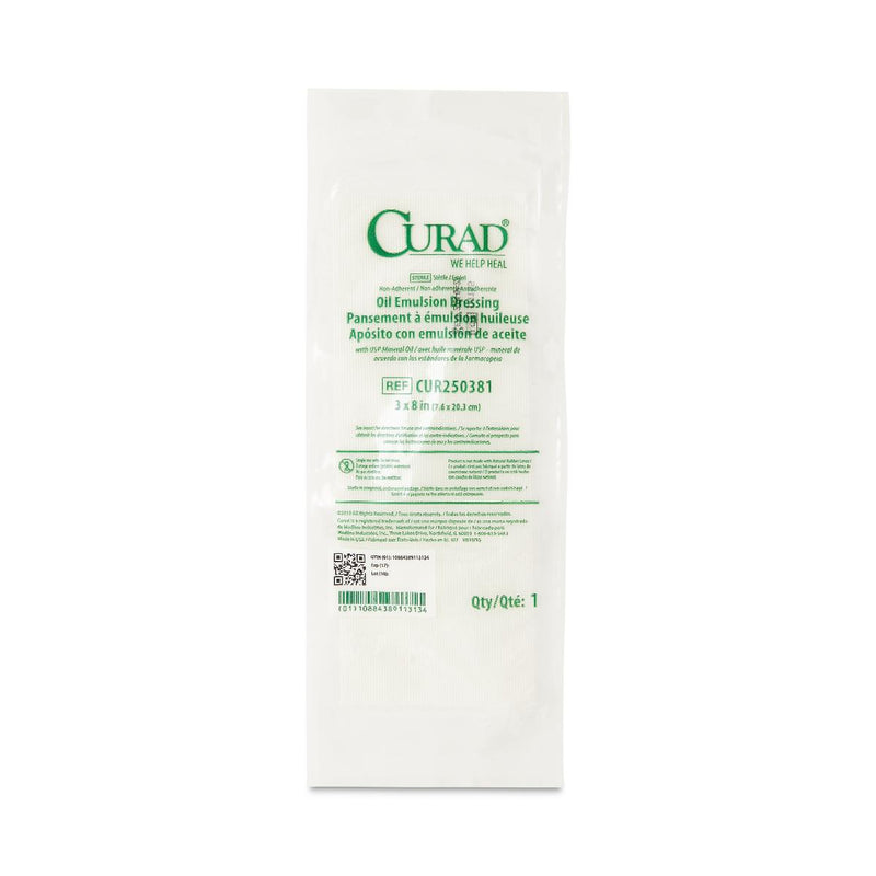 CURAD Non-Adherent Oil Emulsion Dressing, Sterile, 3" x 8", 1/EA  (CUR250381H) Each