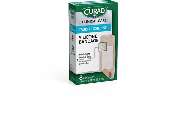 CURAD Silicone Flexible Fabric Bandages, 1.625" x 4" (4.1 cm x 10.2 cm), 8/Box, 1/BX  (CUR5003V1H) Box of 1