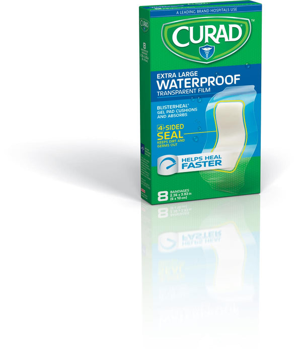 CURAD Clear Hydrocolloid Waterproof Adhesive Bandages, 2.63" x 3.93", 1/BX  (CUR5103H) Box of 1