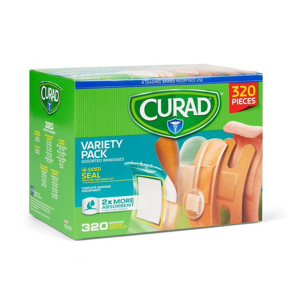 CURAD Variety Pack Assorted Bandages, 320 Count/Box, 1/BX  (CURCC320BCH) Box of 1