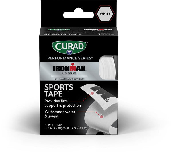 CURAD Performance Series IRONMAN Sports Tape, White with Black M-Dot, 1.5" x 10 yd., 1/EA  (CURIM5027H) Each