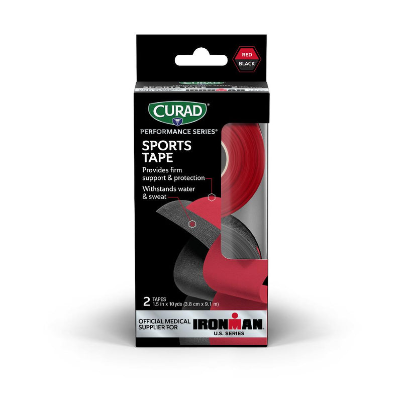 CURAD Performance Series IRONMAN Sports Tape, 2-Pack, Black & Red, 1.5" x 10 yd., 1/EA  (CURIM5041H) Each