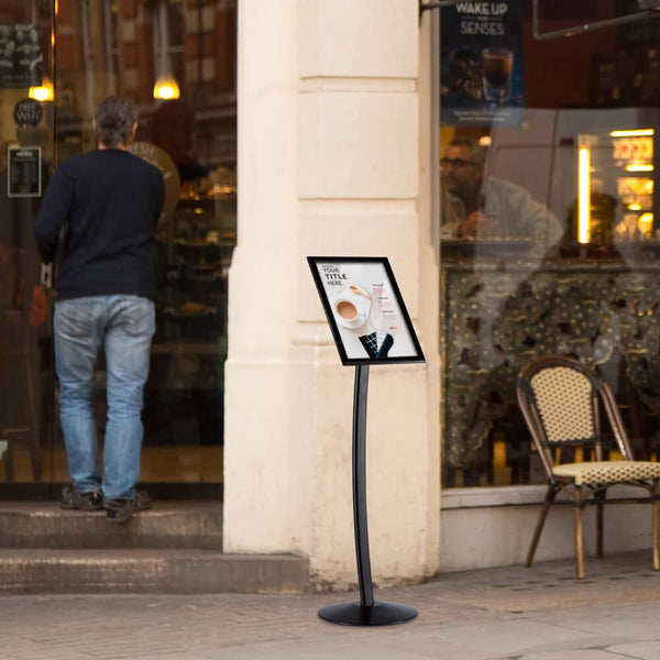 MT Displays Curved Sign Holder 11" x 17" Poster Size Black, Landscape & Portrait position (UCUMBB0517X2000) Each