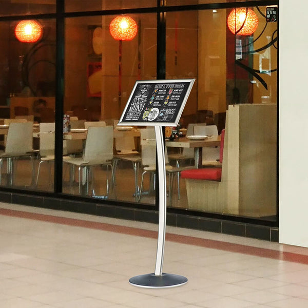 MT Displays Curved Sign Holder 8-1/2" x 11" Poster Size Silver, Landscape & Portrait position (UCUMBN0581X2000) Each