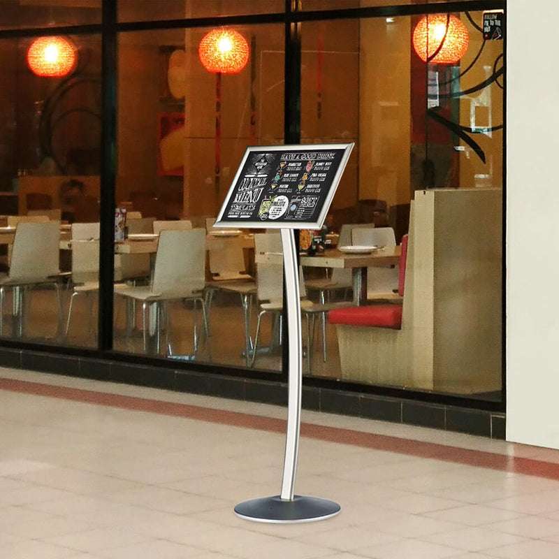 MT Displays Curved Sign Holder 8-1/2" x 11" Poster Size Silver, Landscape & Portrait position (UCUMBN0581X2000) Each