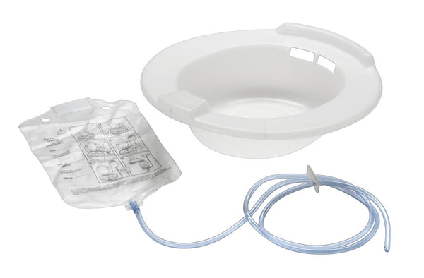 Sitz Bath Basin and Clamp with Printed Directions on 2,000 mL Solution Bag, Pigment Free, 14" x 10-7/8" x 4", 10/CS  (DYNEC80102C) Case of 10