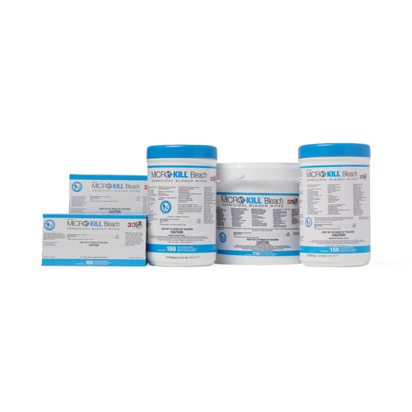 Micro-Kill Bleach Germicidal Bleach Wipes, 6" x 5", 150 count, 6/CS (MSC351410AN) Case of 6