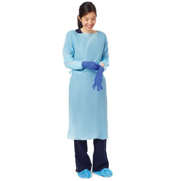 Standard Polyethylene Gowns with Thumb Loop, Blue, Universal Size, 75/CS  (NONTH180) Case of 75