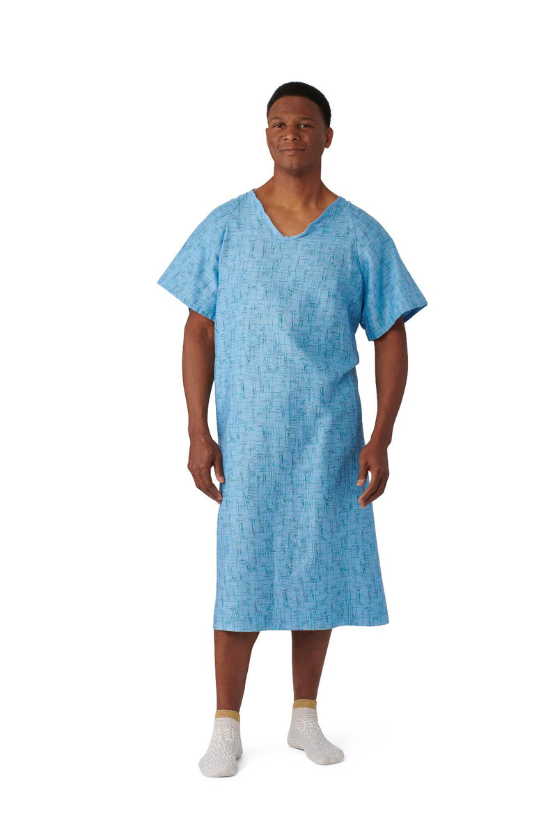 Patient Gown with Angle Back and Side Ties, Cascade Blue, One Size Fits Most, 12/DZ  (MDTPG3RABCAB) 1 Dozen