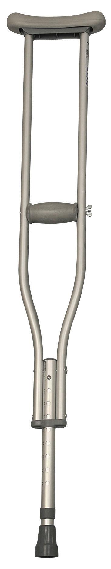 Medline Basic Aluminum Crutches, 250 lb. Capacity, Youth, Adjust 36.5"-44.5" High, 1/PR  (MDS52514-10H) 1 Pair