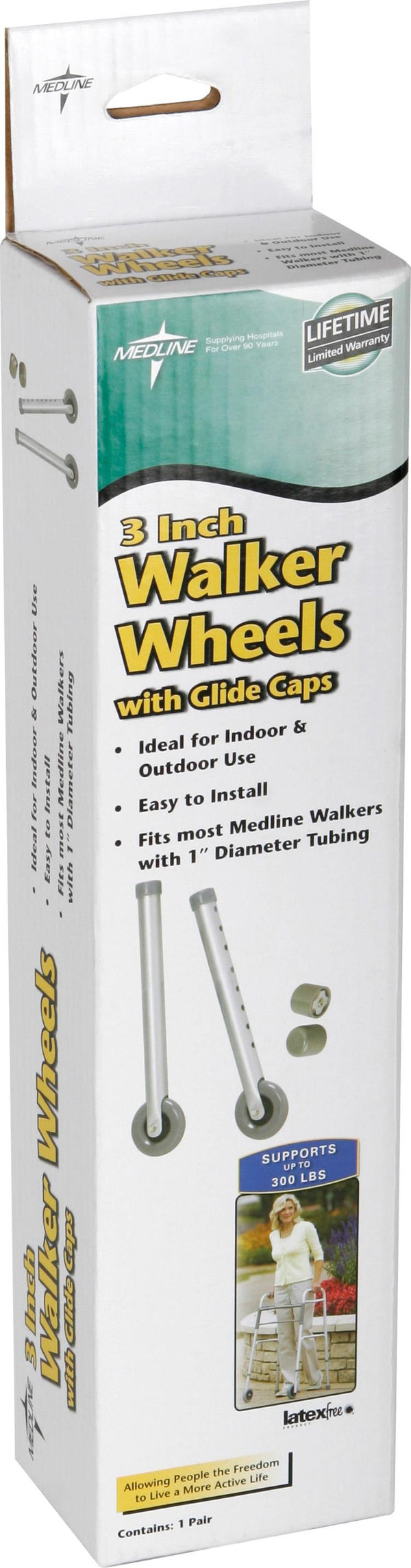 3" Casters for Walker, 2/ST  (MDS86615W) Set of 2