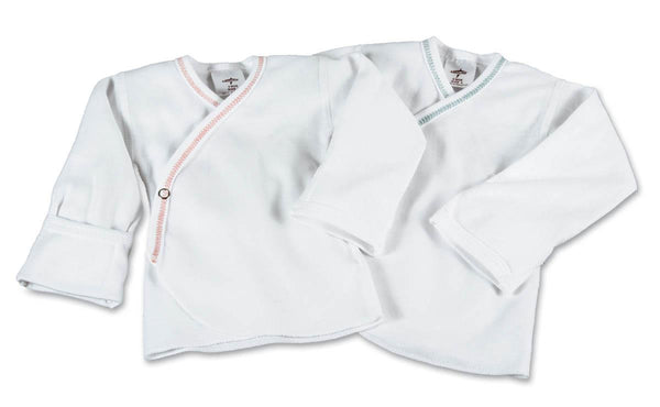 Baby Shirt with Mitten Cuffs, Snap-Side, 3 Month, Peach Stitching, 12/DZ  (MDT2112701) 1 Dozen