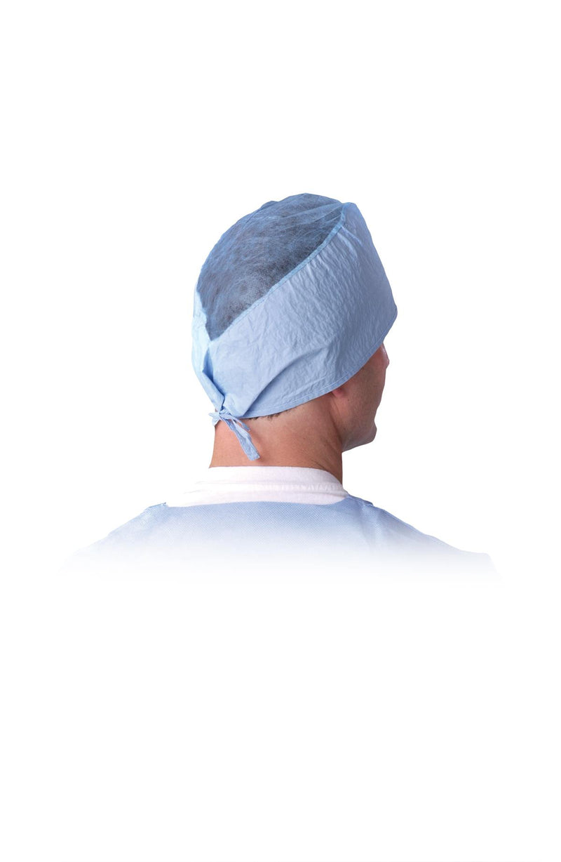 Sheer-Guard Disposable Tie-Back Surgeon Caps, Spunlace Material, Blue, 500/CS (NON28628) Case of 500
