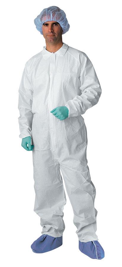 Breathable Coveralls with Elastic Wrists and Ankles, White, Size 2XL, 25/CS  (NONCV700XXL) Case of 25