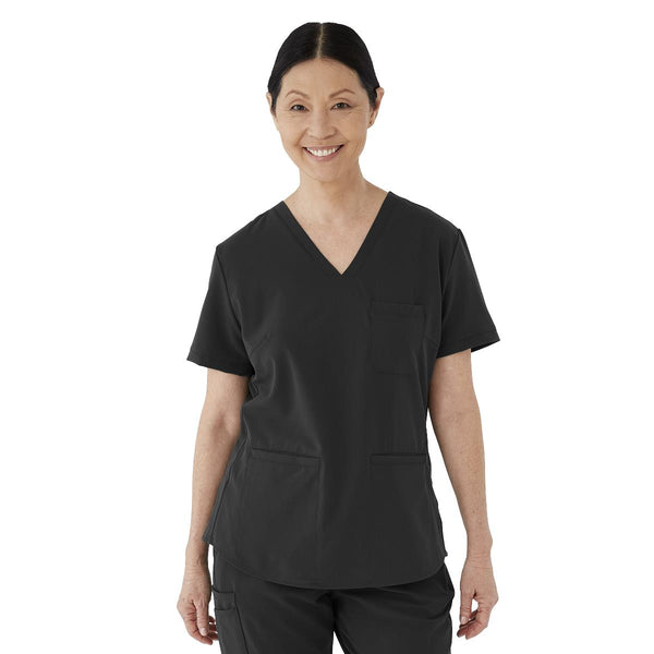 Lex AVE Women's Scrub Top, Black, Size 2XS, 1/EA  (4802BLKXXS) Each