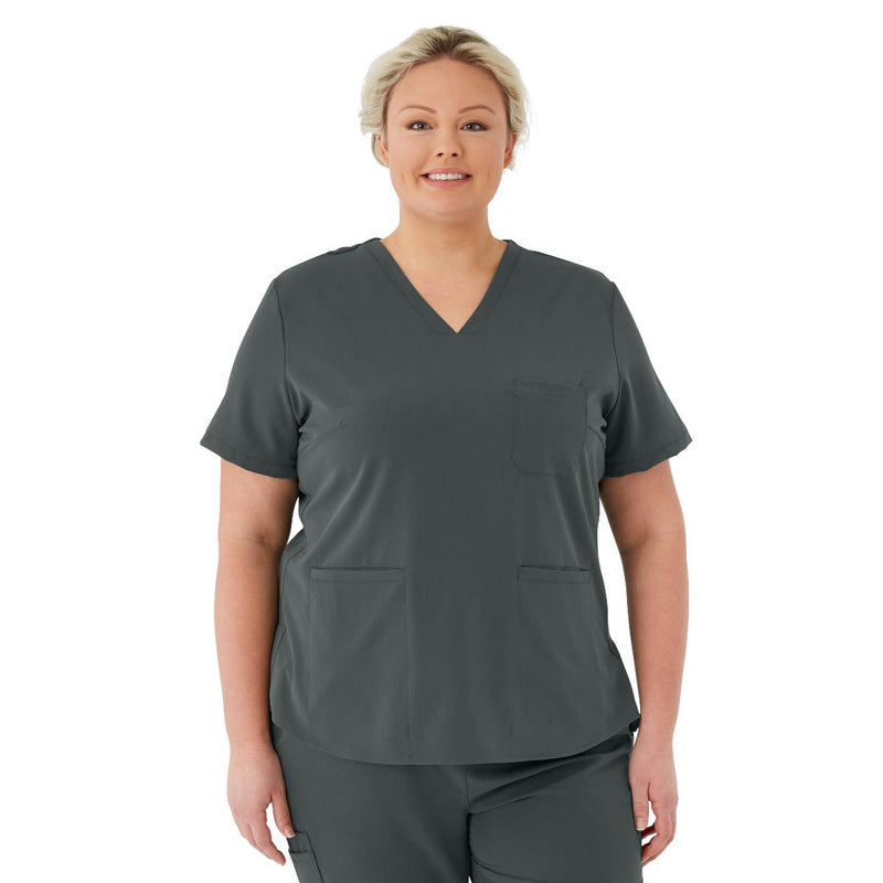 Lex AVE Women's Scrub Top, Charcoal, Size L, 1 EA (4802CHRL) Each