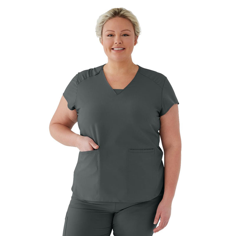 Monroe AVE Women's Scrub Top, Charcoal, 2XL, 1/EA  (4805CHRXXL) Each