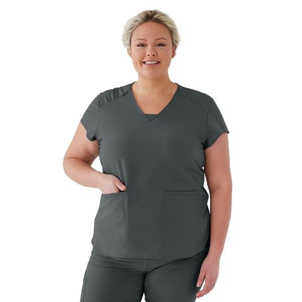 Monroe AVE Women's Scrub Top, Charcoal, 3XL, 1/EA  (4805CHRXXXL) Each