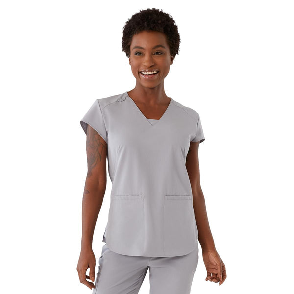 Monroe AVE Women's Scrub Top, Gray, XS, 1/EA  (4805GRYXS) Each