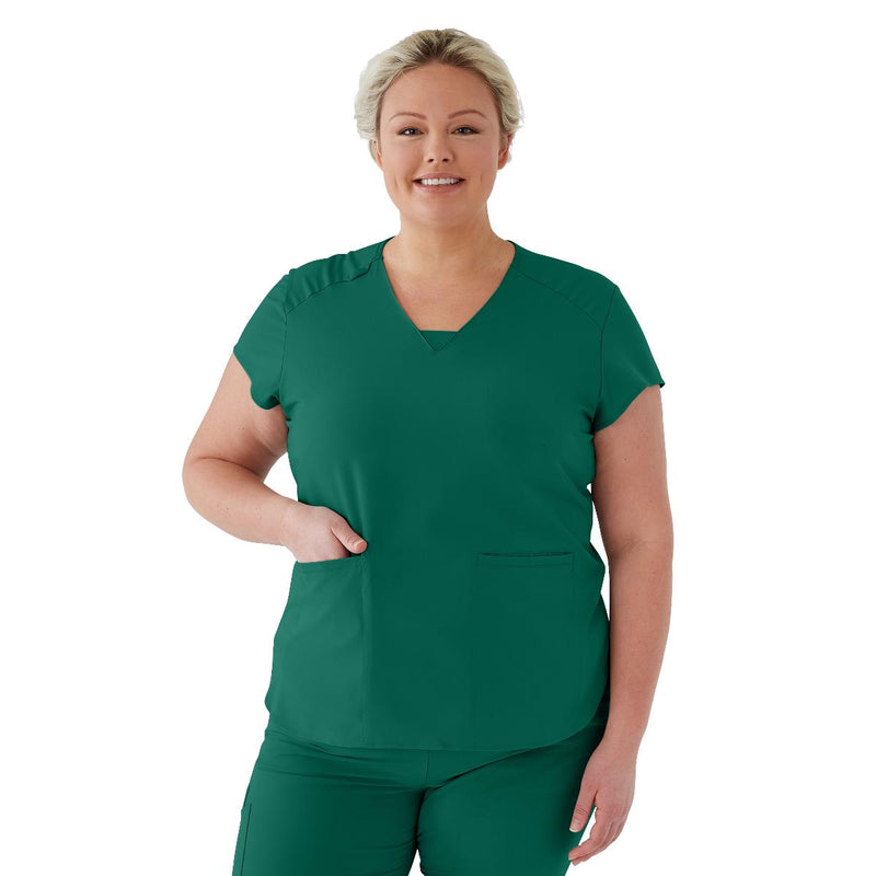 Monroe AVE Women's Scrub Top, Hunter Green, 3XL, 1/EA  (4805HTRXXXL) Each