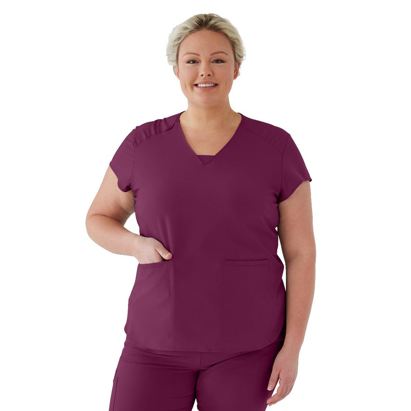 Monroe AVE Women's Scrub Top, Wine, XL, 1/EA  (4805WNEXL) Each