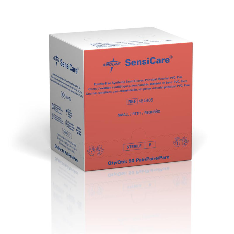SensiCare Sterile Powder-Free Stretch Vinyl Exam Gloves, Pairs, Size S, 200/CS  (484405) Case of 200