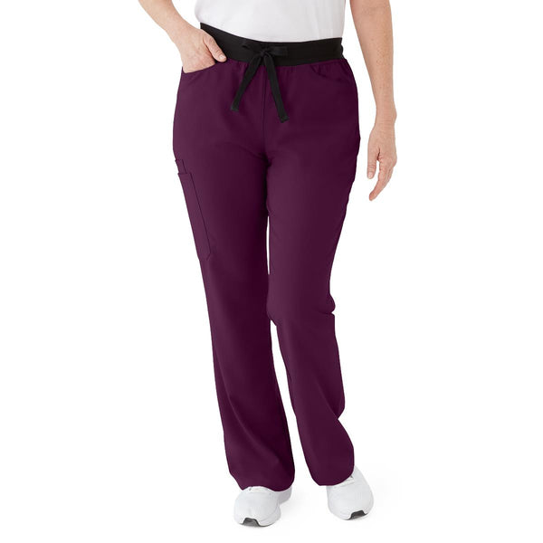 Coastal AVE Women's Modern Bootcut Scrub Pants with Cargo Pockets, Eggplant, Size 2XS, 1/EA  (4912EGGXXS) Each