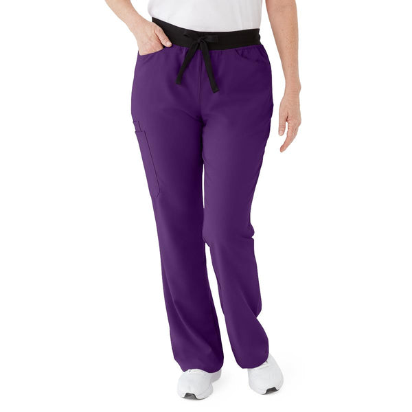 Coastal AVE Women's Modern Bootcut Scrub Pants with Cargo Pockets, Regal Purple, Size XL, 1/EA  (4912RPLXL) Each