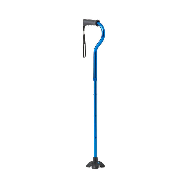 Medline 4U 4-Point Offset Folding Hybrid Cane, Blue, 1/EA  (4UCANEB) Each