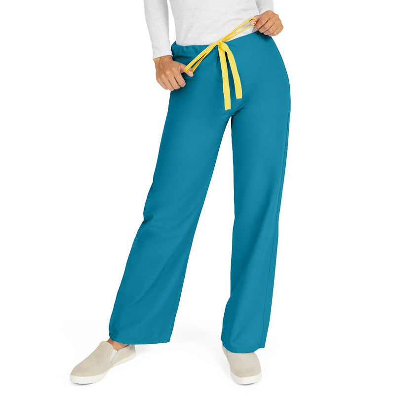 AngelStat Unisex Reversible Scrub Pants with Drawstring Waist, Peacock, Size XS, Angelica Color Code, 1/EA  (600NBTXS-CA) Each