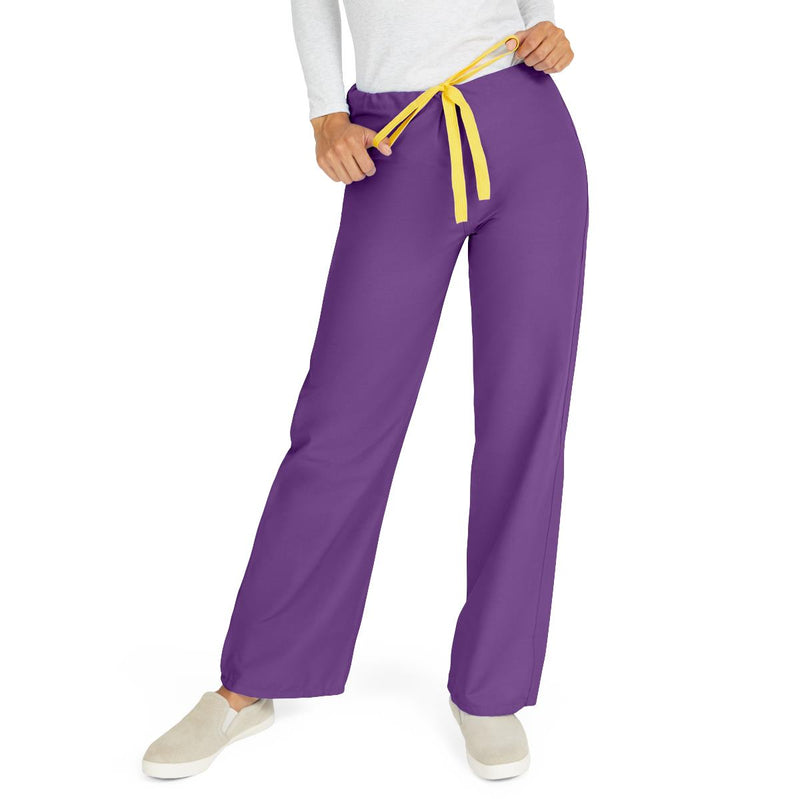 AngelStat Unisex Reversible Scrub Pants with Drawstring Waist, Regal Purple, Size L, Angelica Color Code, 1/EA  (600NRPL-CA) Each