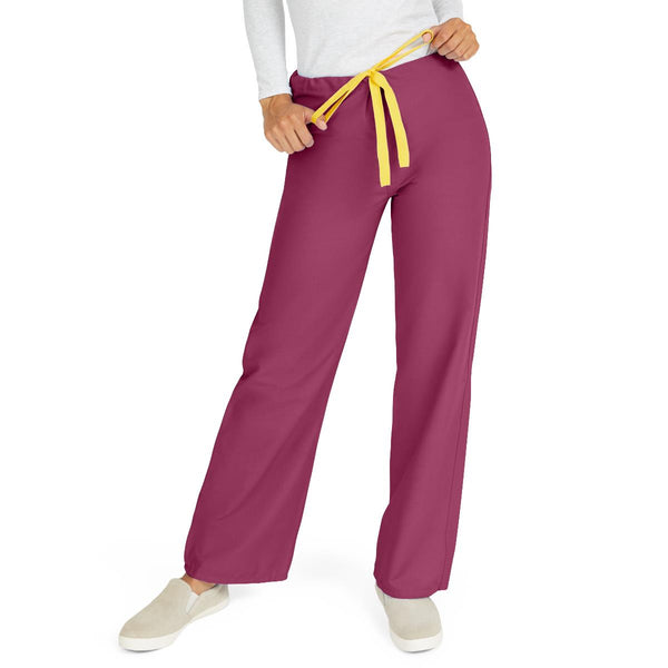 AngelStat Unisex Reversible Scrub Pants with Drawstring Waist, Raspberry, Size 2XL, Angelica Color Code, 1/EA  (600NTRXXL-CA) Each