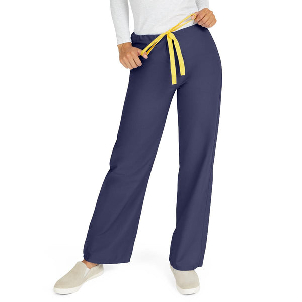 AngelStat Unisex Reversible Scrub Pants with Drawstring Waist, Navy, Size XS, Medline Color Code, 1/EA  (M600NNTXS-CM) Each