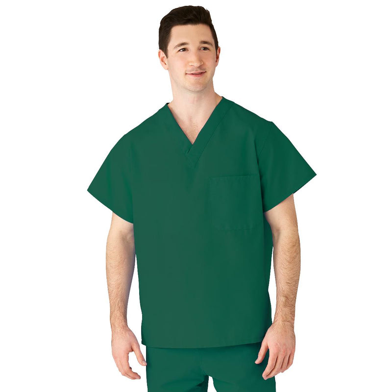 AngelStat Unisex Reversible V-Neck Scrub Top with 2 Pockets, Emerald, Size L, Angelica Color Code, 1/EA  (610NJTL-CA) Each