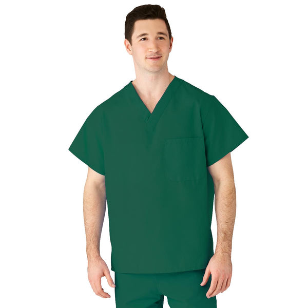 AngelStat Unisex Reversible V-Neck Scrub Top with 2 Pockets, Emerald, Size XL, Angelica Color Code, 1/EA  (610NJTXL-CA) Each