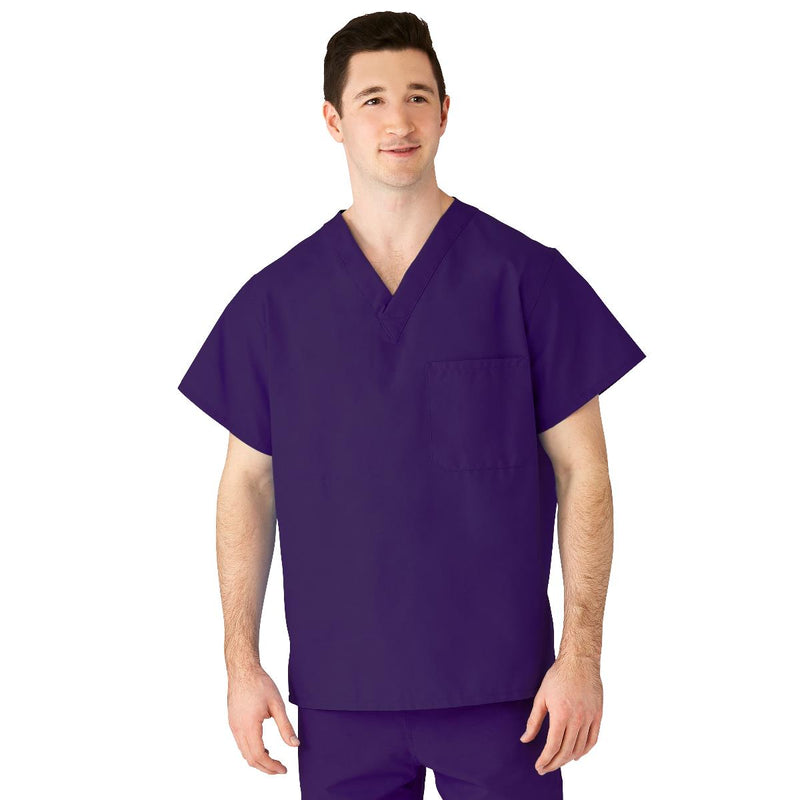 AngelStat Unisex Reversible V-Neck Scrub Top with 2 Pockets, Regal Purple, Size 3XL, Angelica Color Code, 1/EA  (610NRPXXXL-CA) Each