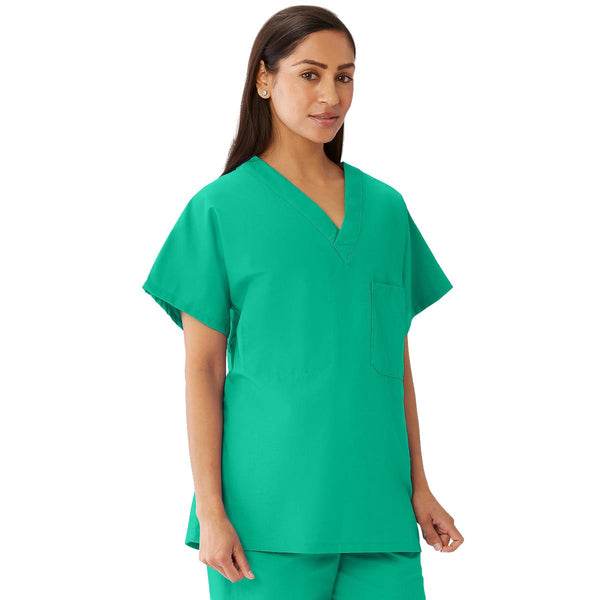 Unisex 100% Cotton Reversible V-Neck Scrub Top with 2 Pockets, 1/EA (648MJS4XL) Each