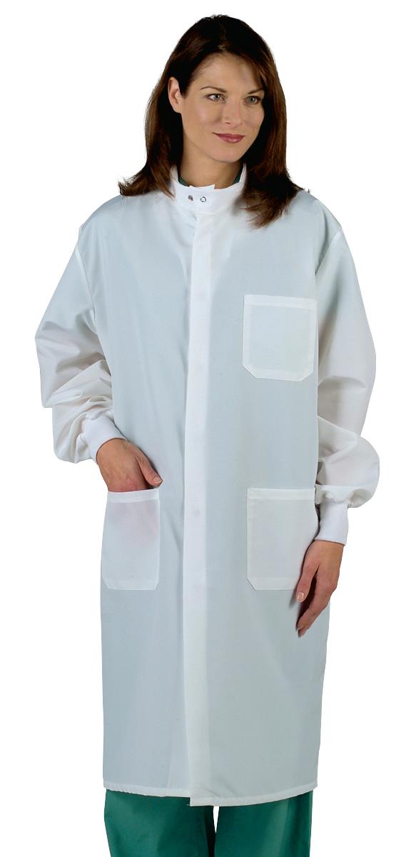 Fluid-Resistant Unisex Barrier Lab Coat, White, Size XS, 1/EA  (6623BQWXS) Each