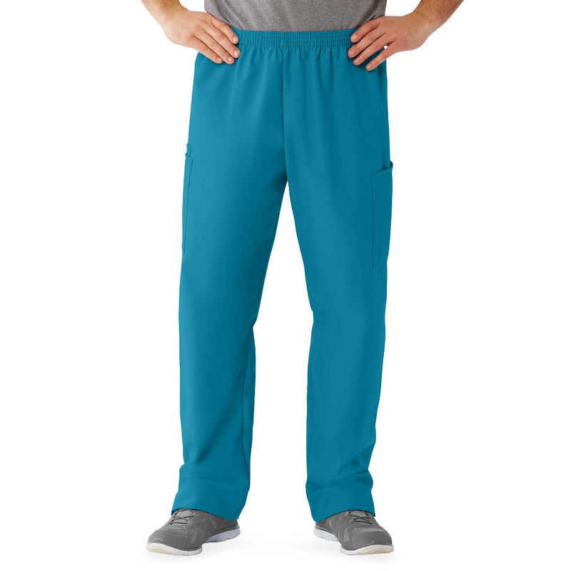 AngelStat Unisex Cargo Scrub Pants with Elastic Waist, Peacock, Regular Inseam, Size 3XL, 1/EA  (674NBTXXXLM) Each