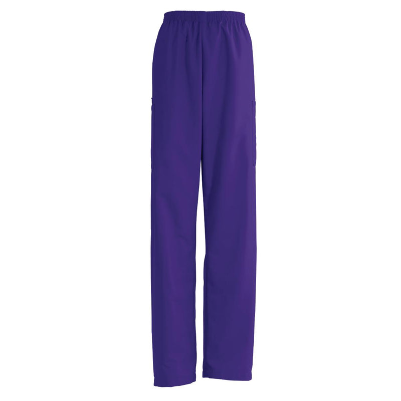 AngelStat Unisex Cargo Scrub Pants with Elastic Waist, Regal Purple, Long Inseam, Size M, 1/EA  (674NRPML) Each