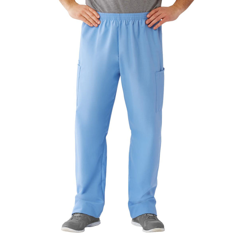 AngelStat Unisex Cargo Scrub Pants with Elastic Waist, Ceil Blue, Long Inseam, Size L, 1/EA  (674NTHLL) Each