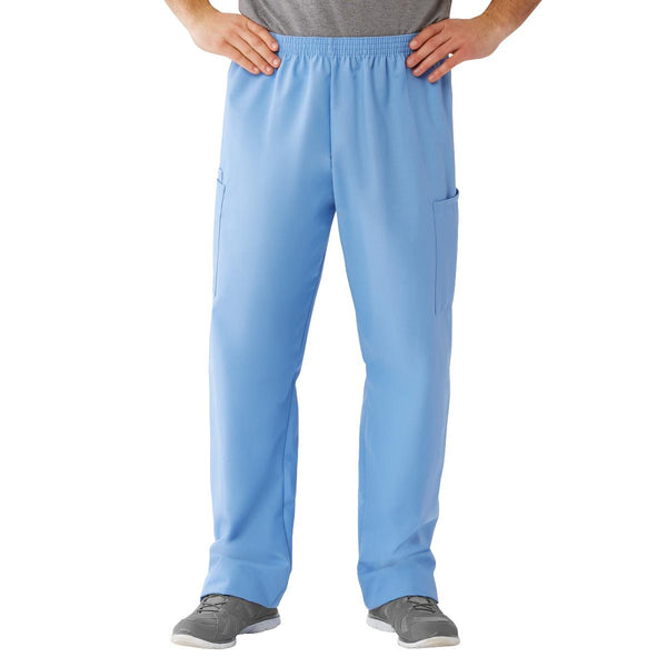 AngelStat Unisex Cargo Scrub Pants with Elastic Waist, Ceil Blue, Long Inseam, Size 3XL, 1/EA  (674NTHXXXLL) Each