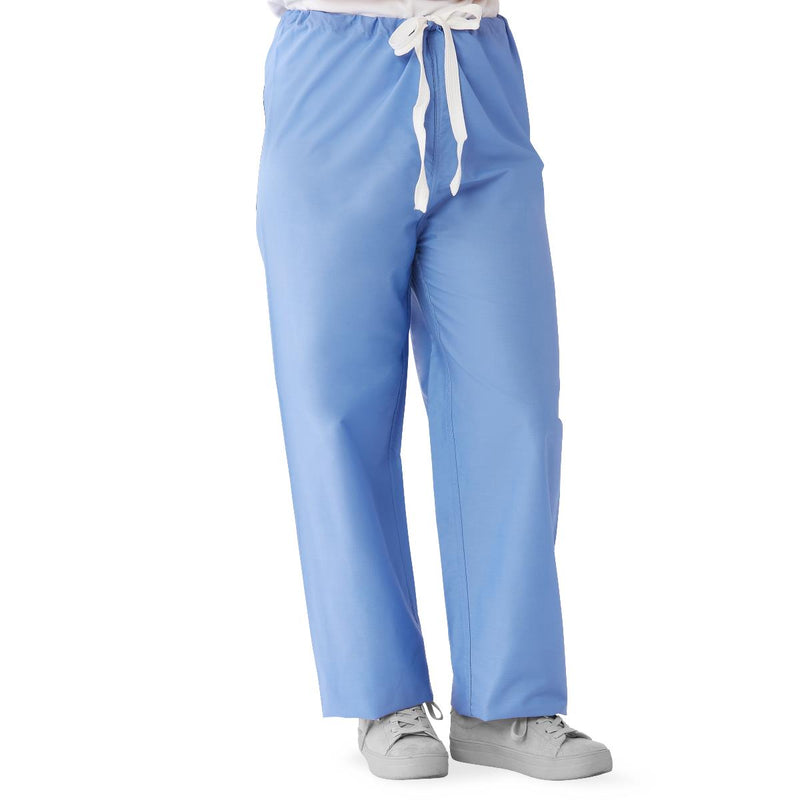 Encore Unisex Reversible Drawstring Scrub Pants with Medline Color-Coding, Size M Regular Inseam, Ceil Blue, 1/EA  (700PTHM-CM) Each