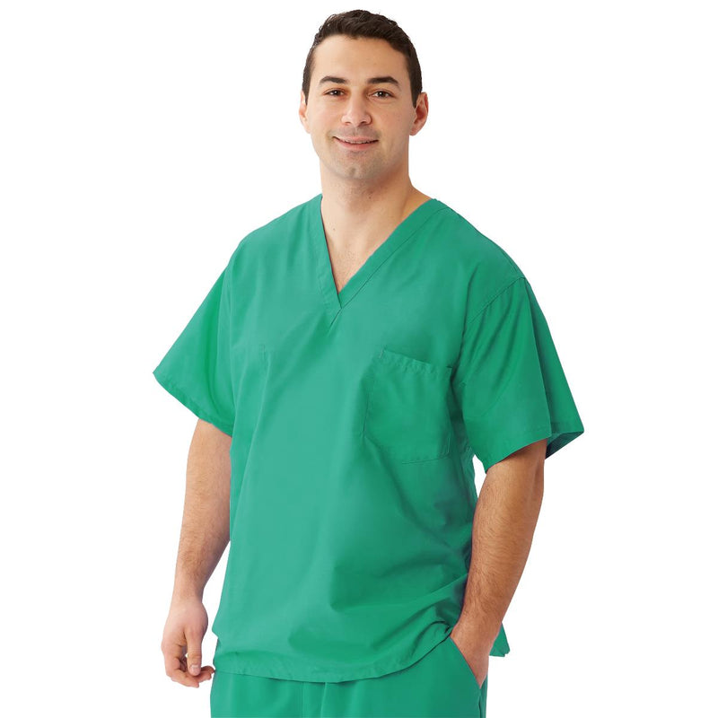 Encore Unisex Reversible V-Neck 2-Pocket Scrub Top with Medline Color-Coding, Jade, Size 3XL, 1/EA  (710PTJXXXL-CM) Each