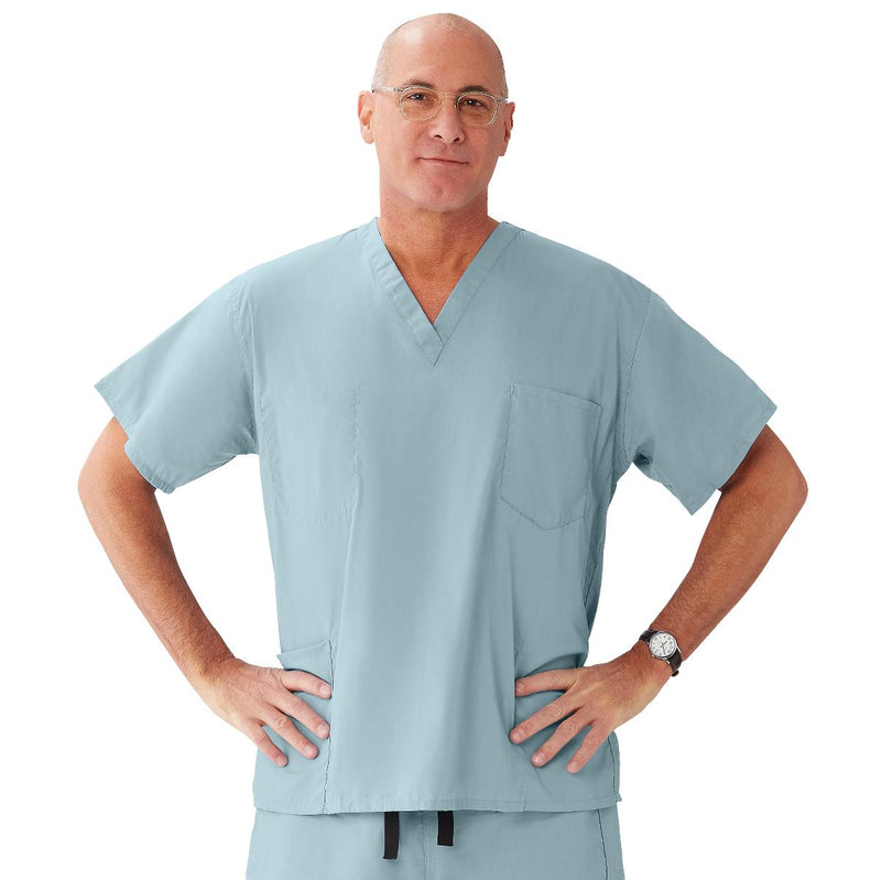 Encore Unisex Reversible V-Neck 4-Pocket Scrub Top with Medline Color-Coding, Size 2XL, Misty, 1/EA  (730PTZXXL-CM) Each