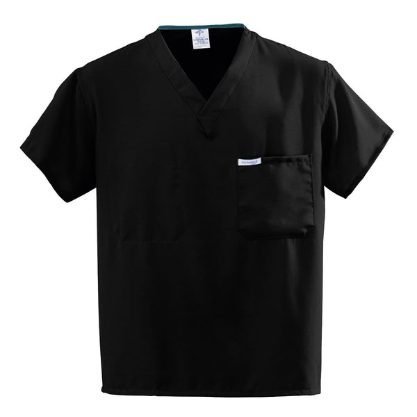 PerforMAX Unisex Reversible V-Neck Scrub Top with 2 Pockets, Black, Size 3XL, Angelica Color Code, 1/EA  (810DKWXXXL-CA) Each