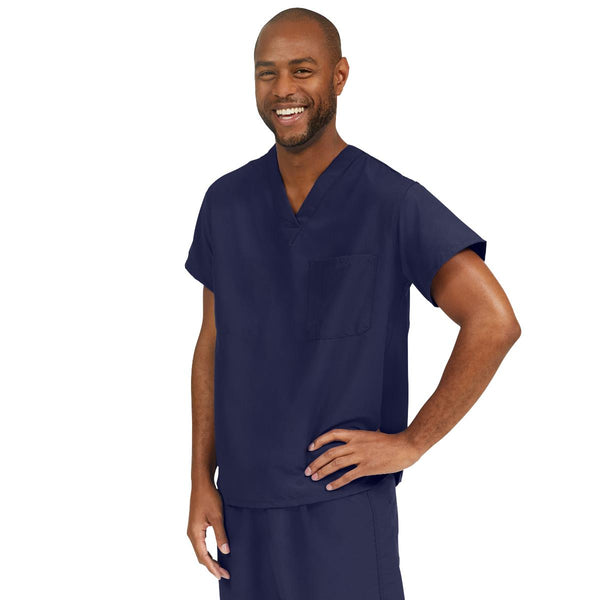 PerforMAX Unisex Reversible V-Neck Scrub Top with 2 Pockets, Navy, Size L, Medline Color Code, 1/EA  (810NNTL-CM) Each