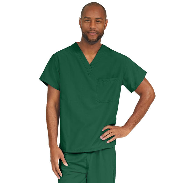 PerforMAX Unisex Reversible V-Neck Scrub Top with 2 Pockets, Evergreen, Size S, Angelica Color Code, 1/EA  (810JEGS-CA) Each