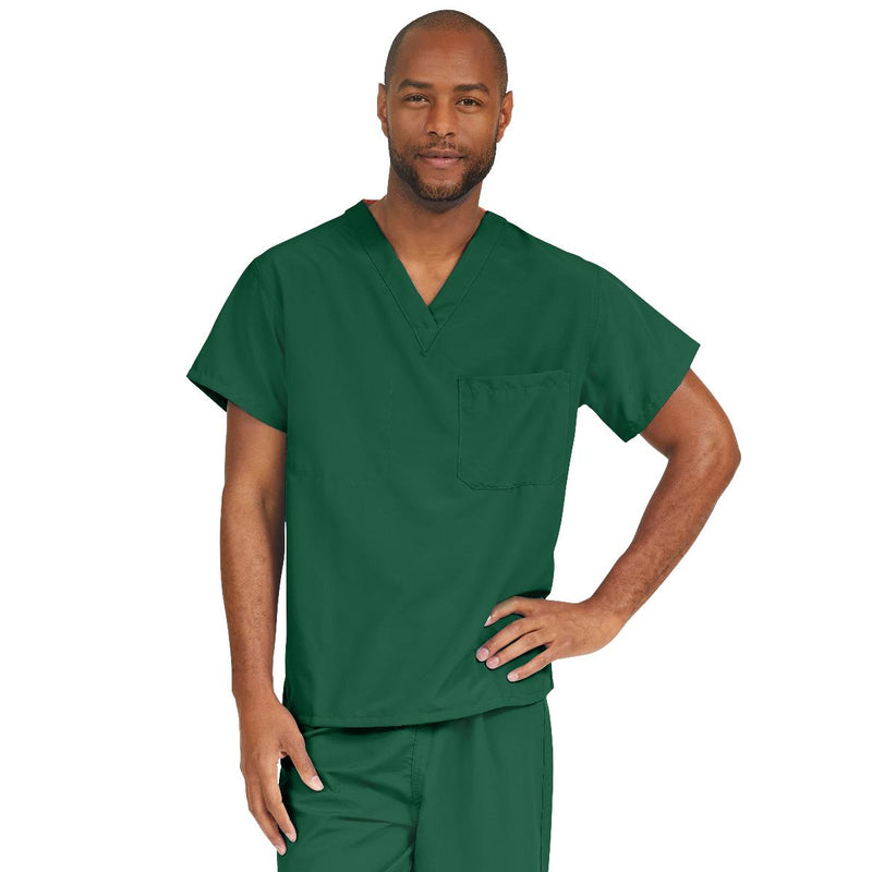 PerforMAX Unisex Reversible V-Neck Scrub Top with 2 Pockets, Evergreen, Size XL, Angelica Color Code, 1/EA  (810JEGXL-CA) Each